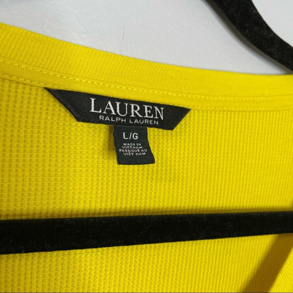 Lauren Ralph Lauren Waffle Knit Puff Sleeve Top - Picture 8 of 9